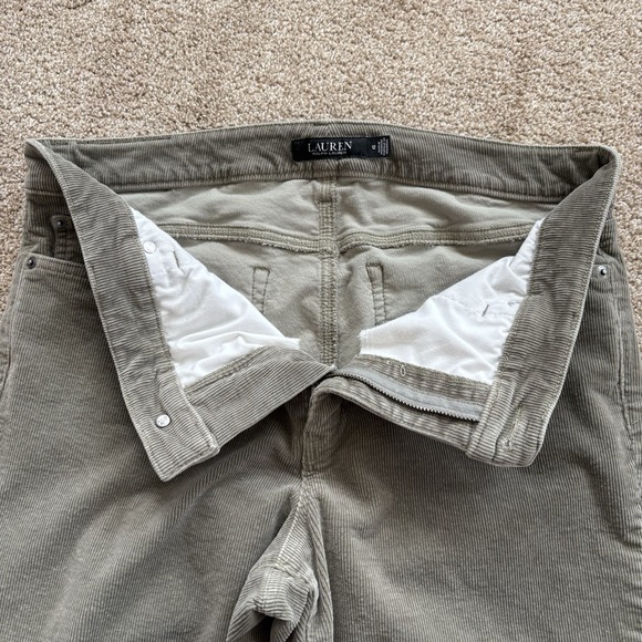 Lauren Ralph Lauren Corduroy Pants Womens 12 Stretch Cotton Soft Sage Green EUC - Picture 5 of 16